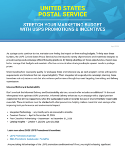 USPS Incentives 2026